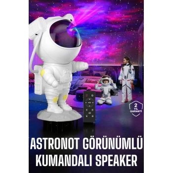 Çocuklara Özel Projeksiyon Astronot Lamba Speaker Sevimli