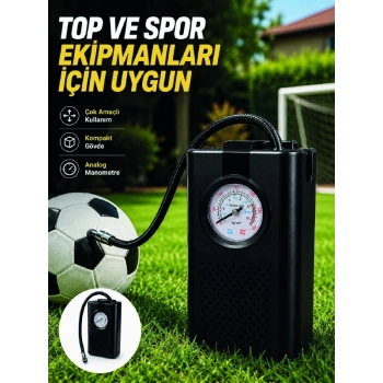 Çok Amaçlı Taşınabilir Hava Pompası Araç Bisiklet Top Lastik Şişirme Pompası