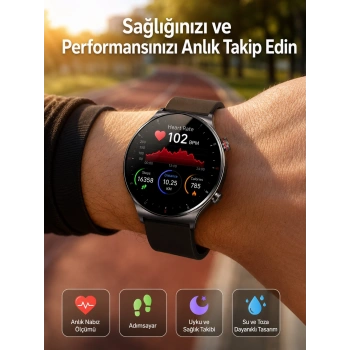Çok Fonksiyonlu Akıllı Saat Bluetooth Bağlantılı Çağrı Cevaplayabilen Uzun Pil Ömrü Yeni Nesil