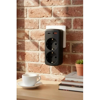 Çoklu Priz Yüksek Gerilim Korumalı 2’li Priz 1xusb 1xtype-c Çıkışlı Grup Priz Çoğaltıcı