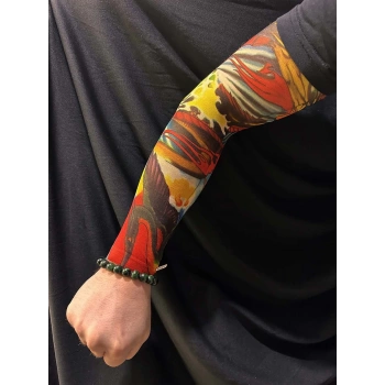 Çorap Dövme Giyilebilir Kol Bacak Dövmesi Likralı 2 Adet Model 25