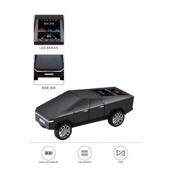 D68 Cyber Model Araba Tasarımlı Bluetooth Hoparlör 15w Güçlü Ses Rgb Led /tws/usb Siyah