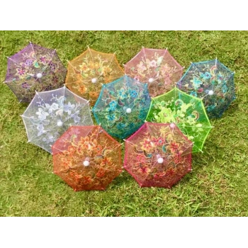 Dantelli Ufak Dekorasyon Şemsiyesi 10lu Paket