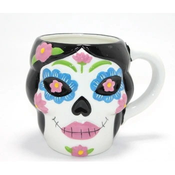 Day Of The Dead Şeker Kurukafa Tasarımlı 3d Seramik Kupa Bardak Alk4893