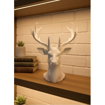 Dekoratif Beyaz Geyik Biblo Salon Ve Raf Dekoru