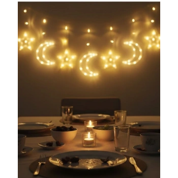 Dekoratif Büyük Ay Yıldız Ramazan Led Işık