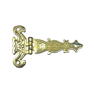 Dekoratif, Sac Tek Kuyruklu Menteşe - 40x68 Mm, Küçük, Sarı, 100 Adet