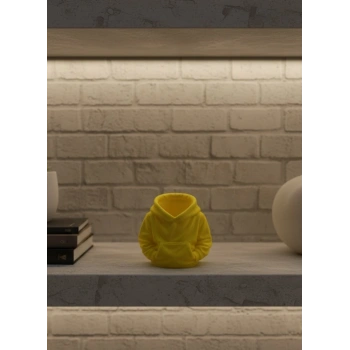 Dekoratif Sarı Hoodie Kalemlik 10x10 Cm