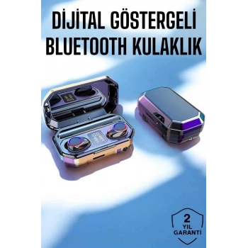 Dijital Göstergeli Bluetooth Bağlantılı Kulaklık Dokunmatik Kontrol