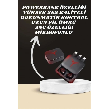 Dijital Göstergeli Powerbank Kablosuz Kulaklık Ve 7 Kordonlu Yeni Nesil Akıllı Saat Dokunmatik Kontrol
