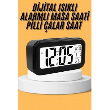 Dijital Masa Saati Takvim Çalar Saat Alarmlı Işıklı Led Ekran Pilli