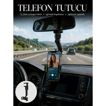 Dikiz Aynası Telefon Tutucu Katlanabilir Ayarlanabilir Araç İçi Telefon Standı