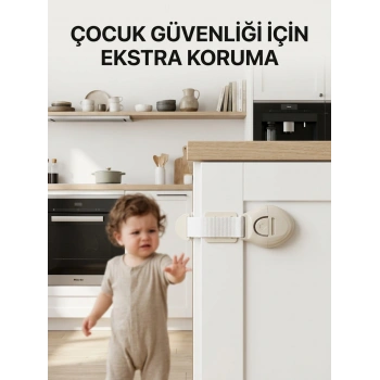 Dolap Ve Çekmeceler İçin Çocuk Güvenlik Kilidi Pratik Emniyet Aparatı