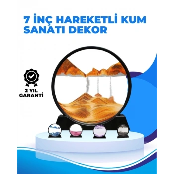 Döndürülebilir Dinamik Kum Tablosu – Stres Giderici, Yüksek Kaliteli Cam Ve Doğal Kum İle Sanatsal Masa Dekoru