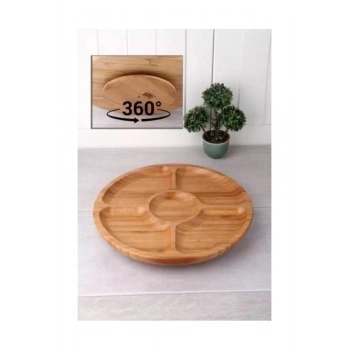 Döner Bambu Sunum Tabağı 5 Bölmeli 25 Cmds2525 (599)