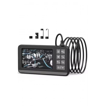 Ekranlı Çift Kameralı 5 Mt Sert Kablo Endoskop Kamera 8 Mm 4.3 Inc Hafıza Kart Destekli