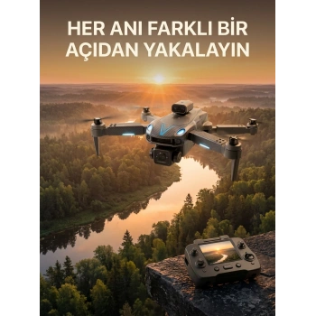 Ekranlı Kumandalı Çift Kameralı Drone İle Havadan Çekim