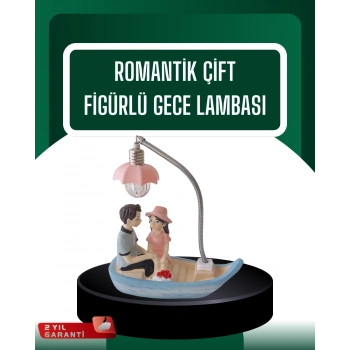 El Ele Tutuşan Çift Figürlü Dekoratif Gece Lambası Romantik Tasarım
