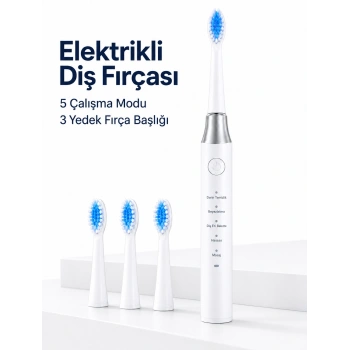 Elektrikli Diş Fırçası 3 Yedek Başlıklı