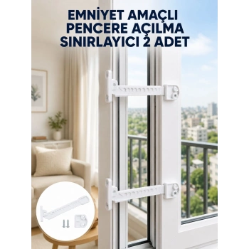 Emniyet Amaçlı Pencere Açılma Sınırlayıcı Aparat 2 Adet Yeni Nesil