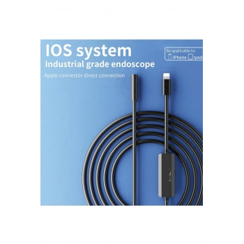 Endoskop Yılan Video Kamera İos Uyumlu Led’li 5 Metre 7 Mm Sert Kablo 2mp Full Hd