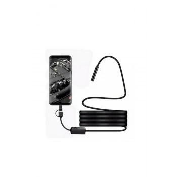 Endoskop Yılan Video Kamera Led’li 10 Metre 7 Mm Sert Kablo