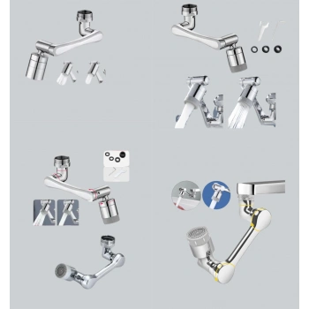 Esnek 1080° Musluk Başlığı 3 Eklemli Hareketli Su Modlu Lavabo Aparatı (599)