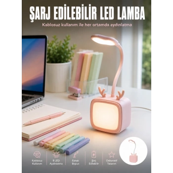Esnek Gövdeli Led Masa Lambası Taşınabilir Gece Aydınlatması