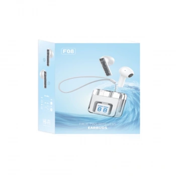 F08 Dijital Şarj Göstergeli Tws Bluetooth Kulaklık - Mavi
