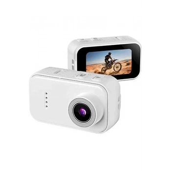 F2 2k 1080p Parmak Kamera 130° Geniş Açı Ips Ekranlı 25g Mini Taşınabilir Cep Kamerası Beyaz