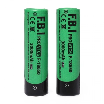 F.B.I VTC6 18650 3.7V 3000mAh 30A Li-ion Şarjlı Pil + Pil Taşıma Kutusu 2li SET (599)