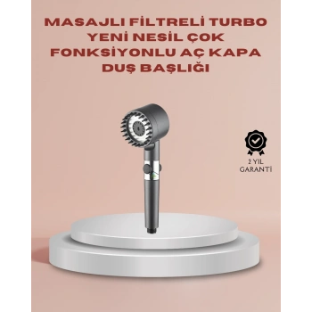 Filtreli Masaj Özellikli Duş Başlığı Aç Kapa Tuşlu