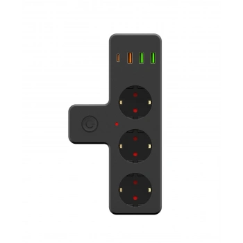 Ftr-12 Termal Akım Korumalı Isıya Dayanıklı 3’lü Priz 3x Usb 1x Type-c