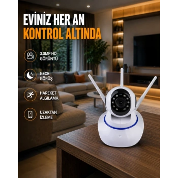 Full Hd Akıllı Ip Kamera – Gece Görüşlü, Hareket Sensörlü, Çift Yönlü Ses Ve Online Kayıt Özellikli Yeni Nesil