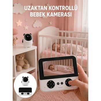 Geniş Ekranlı Bebek Monitörü Ağlama Algılama Özellikli Yeni Nesil