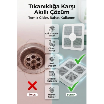 Gider Kapatıcı Pislik Tutucu Kendinden Yapışkanlı Gider Kapağı