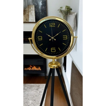 Gold Dekoratif Tasarım Tripod Ayaklı Saat