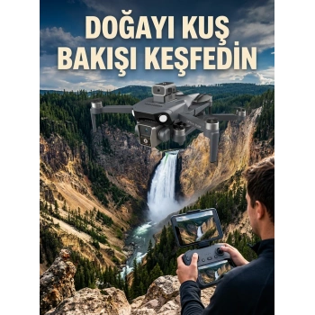 Gps Konumlandırmalı Çift Kameralı Drone Canlı Görüntü Aktarımlı