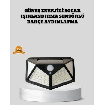 Güneş Enerjili Aydınlatma 100 Led Sensörlü Solar Dış Mekan Lamba