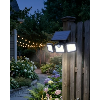 Güneş Enerjili Hareket Sensörlü Led Lamba Bahçe Duvar Aydınlatması