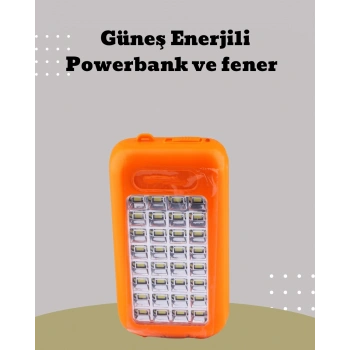 Güneş Paneli Destekli Powerbank Ve Led Işıldak – 10000 Mah, Çift Usb, Outdoor Kullanım İçin