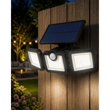 Hareket Sensörlü Solar Bahçe Lambası Güçlü Led Duvar Projektörü