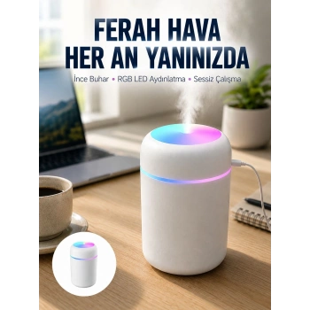 Hava Nemlendirici Buhar Makinesi Led Işıklı Usb Dekoratif Nemlendirici Yeni Nesil
