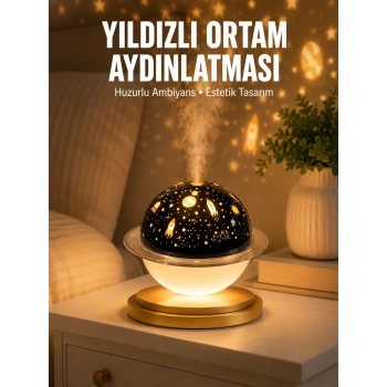 Hava Nemlendirici Led Işıklı Gece Lambası Yıldız Görünümlü Renk Değiştiren