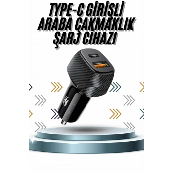 Hızlı Oto Şarj Cihazı 38w Çift Girişli Hızlı Şarj Oto Çakmaklık Type-c