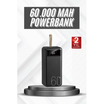 Hızlı Şarj 4 Çıkışlı Powerbank 60.000 Mah Taşınabilir Dijital Göstergeli
