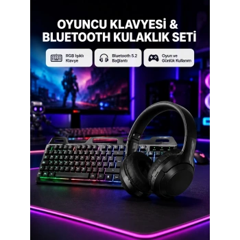 Hn01 Kulaklık + Pg-8018 Oyuncu Klavyesi Set