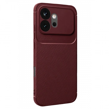 Huawei Honor 600 Auto Focus Karbon Kapak - Bordo