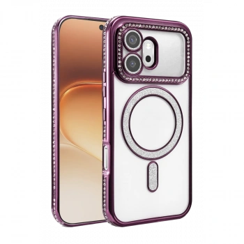 Huawei Honor 600 Joke Simli Magneticsafe Kılıf - Derin Mor