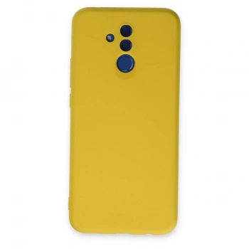 Huawei Mate 20 Lite Kılıf Nano İçi Kadife Silikon - Sarı